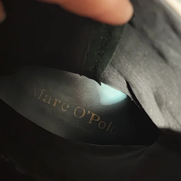 MARC O'POLO Gray Leather Mid-Calf Boots with Chunky Platform Soles, size 38 - Picture 4 of 11